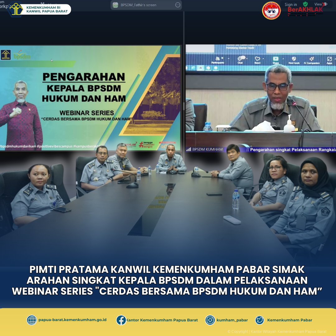 KANWIL KEMENKUMHAM PABAR ISI JUMAT SEHAT DENGAN SENAM PAGI BERSAMA