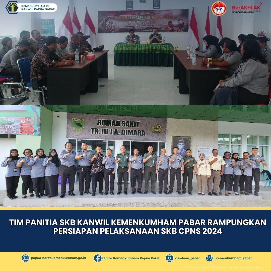 TIM PANITIA SKB KANWIL KEMENKUMHAM PABAR RAMPUNGKAN PERSIAPAN PELAKSANAAN SKB CPNS 2024